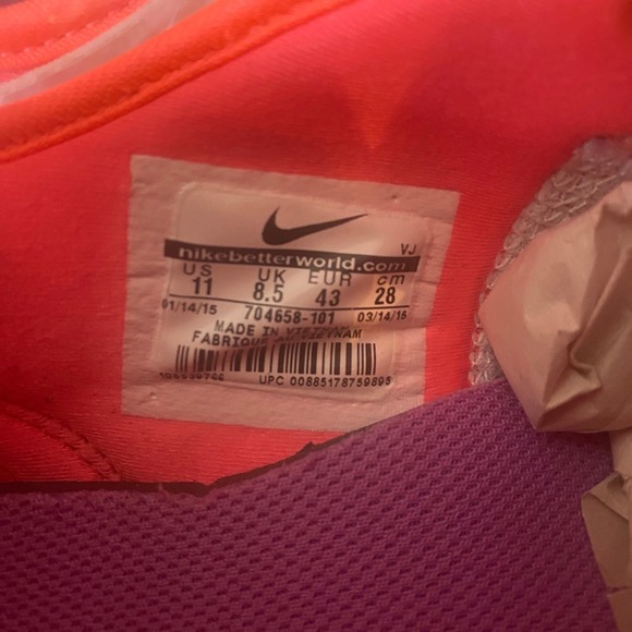 Nike Training Zoom Fit Sneakers Shoes Size 11 Womens White Purple Orange - Picture 11 of 11